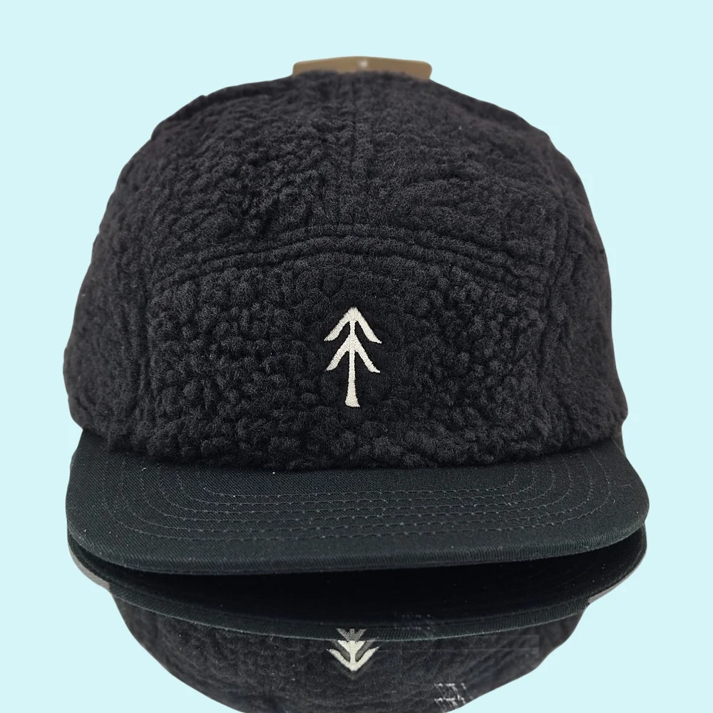 Parks Project Hat Cap Black Trail Crew 5 Panel Sherpa Fleece Hat Outdoor Hiking